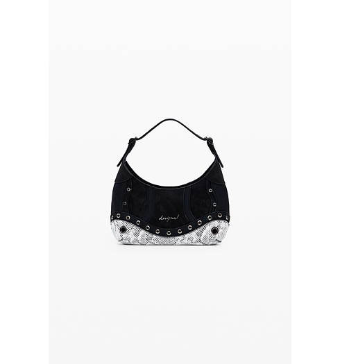 Dámská kabelka DESIGUAL 25WAXP23 2000 BAG SNAKE PATCH HAITI 2000 BLACK - DESIGUAL - 25WAXP23 2000 BAG SNAKE PATCH HAITI
