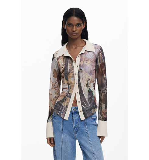 Dámská košile DESIGUAL EYRE Hnědá - DESIGUAL - 25WWTK26 6110 TS EYRE