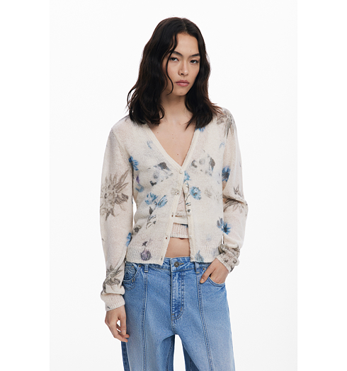 Dámský svetr DESIGUAL ESTOCOLMO Bílá - DESIGUAL - 25WWJF14 1011 JERS ESTOCOLMO