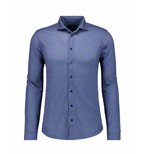 Pánská košile RAGMAN Kent collar, mulit print LS Modrá - Ragman - 5458698 980 Kent collar, mulit print LS
