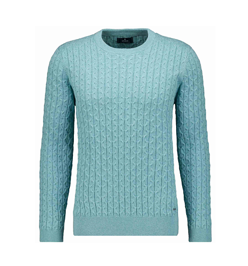 Pánský svetr RAGMAN Roundneck cable Zelená - Ragman - 746380 320 Roundneck cable