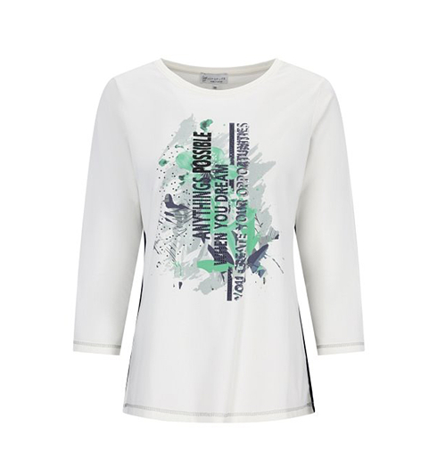 Dámské triko HAJO D Shirt platzierter Druck 3/4 Bílá - HAJO - 10614 278 D Shirt platzierter Druck 3/4