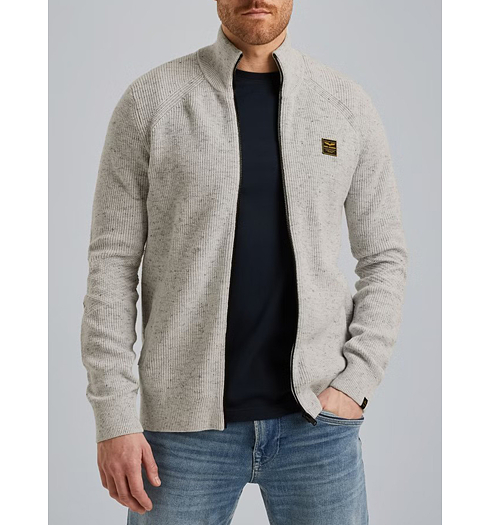 Pánský svetr PME LEGEND Cardigan with zipper closure Béžová - PME LEGEND - PKC2508357 997 Cardigan with zipper closure