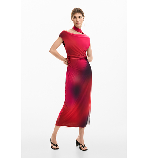 Dámské letní šaty DESIGUAL MAINE Červená - DESIGUAL - 26SWVK19 3098 VEST MAINE