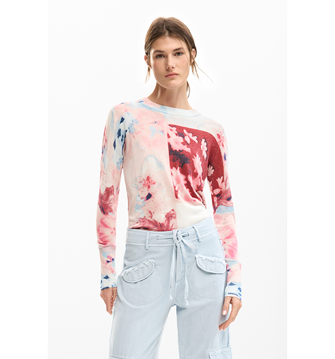 Dámský svetr DESIGUAL COPENHAGUE Růžová - DESIGUAL - 26SWJF13 3021 JERS COPENHAGUE