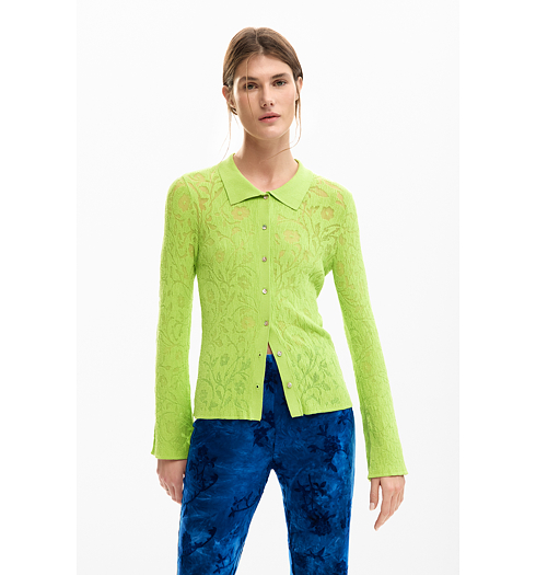 Dámská košile DESIGUAL LISBOA Zelená - DESIGUAL - 26SWTF09 4020 TS LISBOA