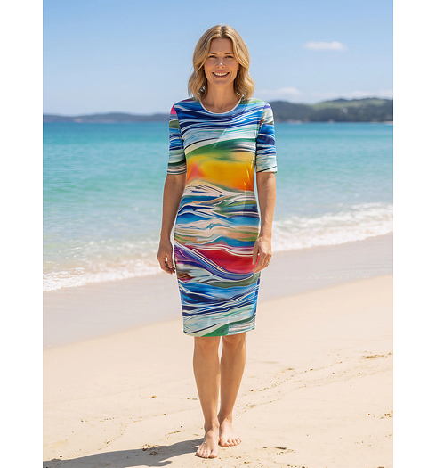 Dámské letní šaty SEIDEL Kleid 1/2 Arm Multicolor - SEIDEL - D1602 0 Kleid 1/2 Arm