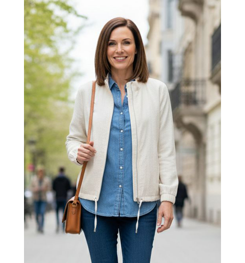 Dámská jarní bunda HAJO D Jacke Schlitz RV Béžová - HAJO - 10895 273 D Jacke Schlitz RV