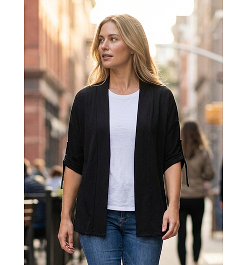 Dámský svetr HAJO D Shirtjacke Arm Černá - HAJO - 10801 100 D Shirtjacke Arm