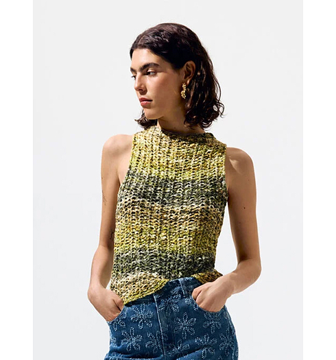 Dámské tílko DESIGUAL PRAGA Zelená - DESIGUAL - 26SWTF05 4028 TS PRAGA