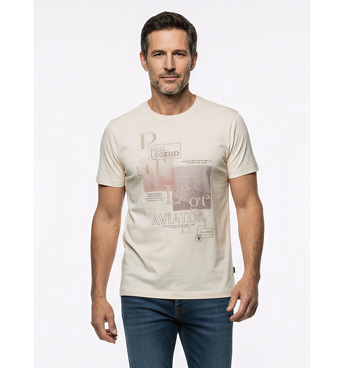 Pánské triko PME LEGEND Short sleeve r-neck single Béžová - PME LEGEND - PTSS2502554 7013 Short sleeve r-neck single