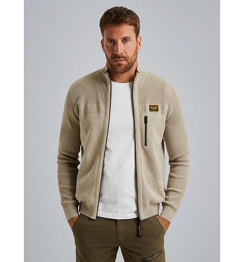Pánský svetr PME LEGEND Cardigan with zipper closure Béžová - PME LEGEND - PKC2509368 8011 Cardigan with zipper closure