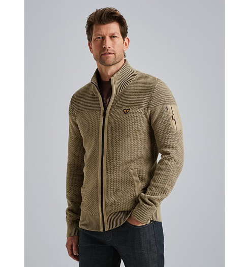 Pánský svetr PME LEGEND Cardigan with zipper closure Béžová - PME LEGEND - PKC2509356 8011 Cardigan with zipper closure