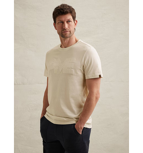 Pánské triko PME LEGEND R-neck single jersey Béžová - PME LEGEND - PTSS2604592 7001 Short sleeve r-neck single jersey