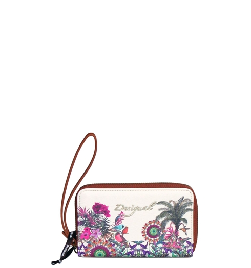 Dámská peněženka DESIGUAL MINI ZIP TROPIC 1001 crudo - DESIGUAL - 52Y52F0 1001 MONE MINI ZIP