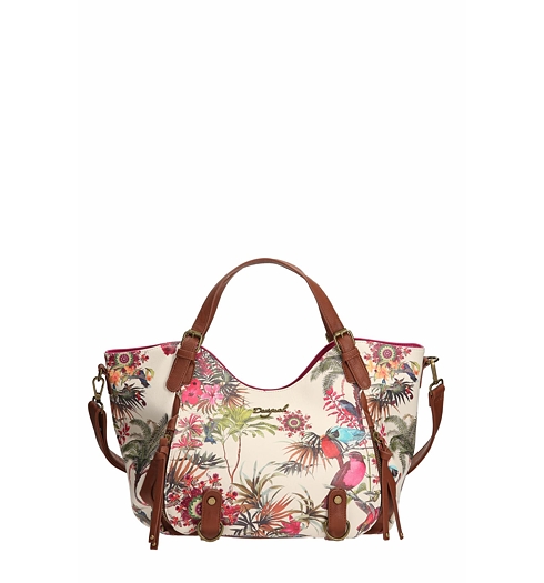 Dámská kabelka DESIGUAL BOLS ROTTERDAM NEW TROPIC 1010 TIZA - DESIGUAL - 61X52A9 1010 BOLS_ROTTERDAM  NEW TROPIC