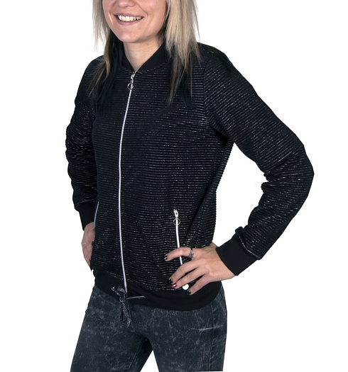 Dámská mikina HAJO D Sweatjacke 100 schwarz - HAJO - 18455 100 D Sweatjacke