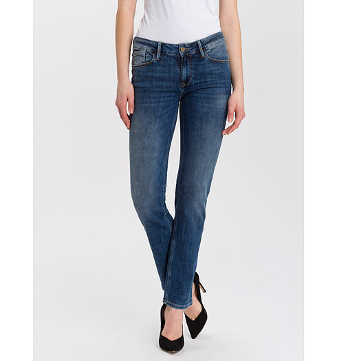 Dámské jeans CROSS ROSE Bumpy mid blue used - Cross - N487056 ROSE