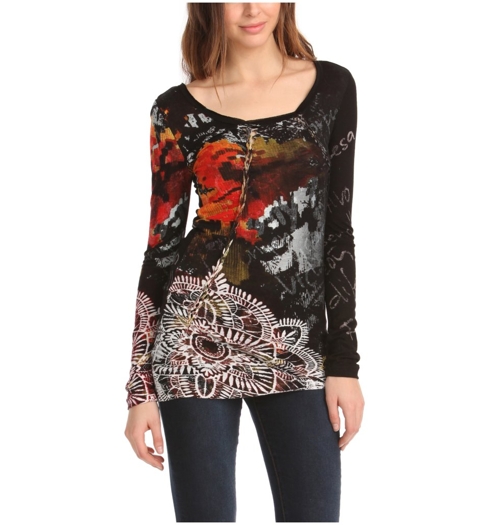 Dámské triko DESIGUAL TS_ESCO 1010 TIZA - DESIGUAL - 46T2401 1010 TS_ESCO