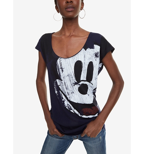 Dámské triko DESIGUAL MICKEY 5000 NAVY - DESIGUAL - 19SWTKCZ 5000 TS_MICKEY
