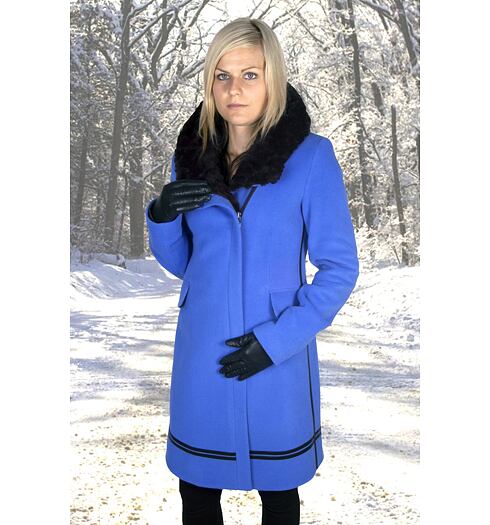Dámský zimní kabát MARLENE ML ZDENKA modrá - Marlene - ML ZDENKA blue