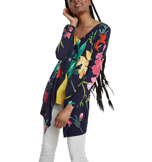 Dámský svetr DESIGUAL JERS_KOLKATA 5000 NAVY - DESIGUAL - 20SWJF95 5000 JERS_KOLKATA