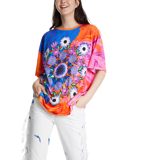 Dámské triko DESIGUAL TS_LUCA 9019 TUTTI FRUTI - DESIGUAL - 20SWTKBK 9019 TS_LUCA