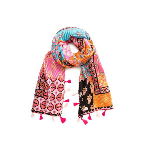 Dámský šátek DESIGUAL FOUL_BOHO PATCH 3016 LILAC - DESIGUAL - 20SAWA15 3016 FOUL_BOHO PATCH