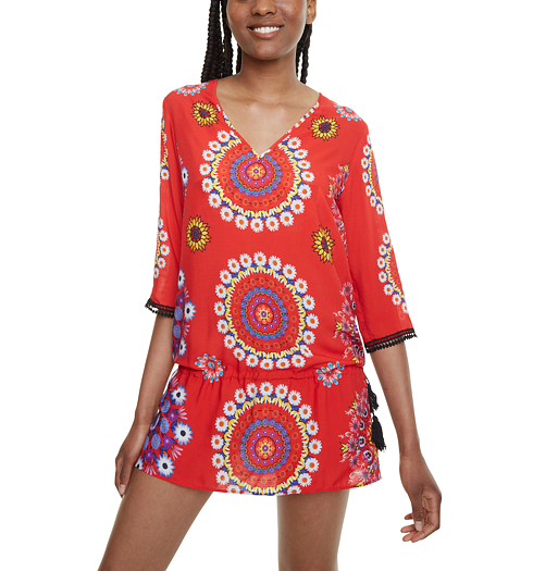 Dámská halenka DESIGUAL TOP_MANLY 3036 RED CARNATION - DESIGUAL - 20SWMW08 3036 TOP_MANLY