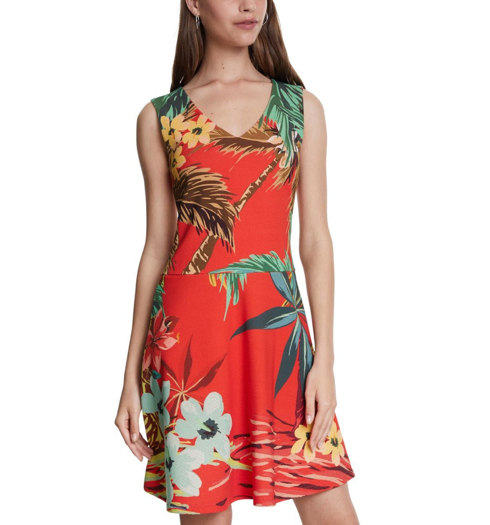 Dámské šaty DESIGUAL VEST_MEMPHIS 3202 RACING RED - DESIGUAL - 20SWVK79 3202 VEST_MEMPHIS