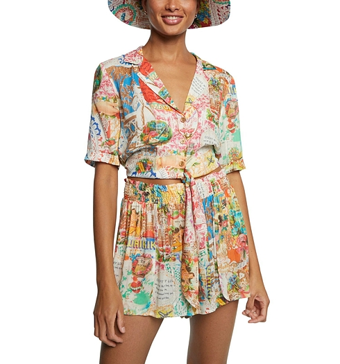Dámské tílko DESIGUAL BALI 1000 BLANCO - DESIGUAL - 21SWMW15 1000 TOP_BALI