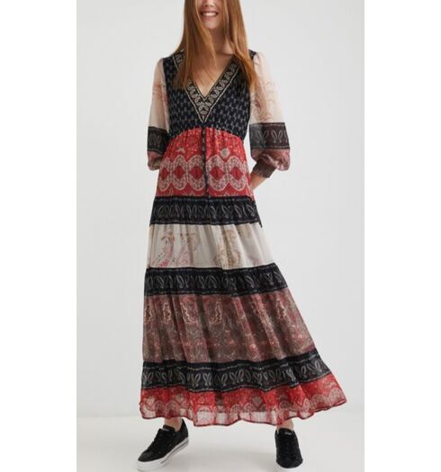 Dámské šaty DESIGUAL ESTAMBUL 3007 BURGUNDY - DESIGUAL - 21WWVW52 3007 VEST_ESTAMBUL