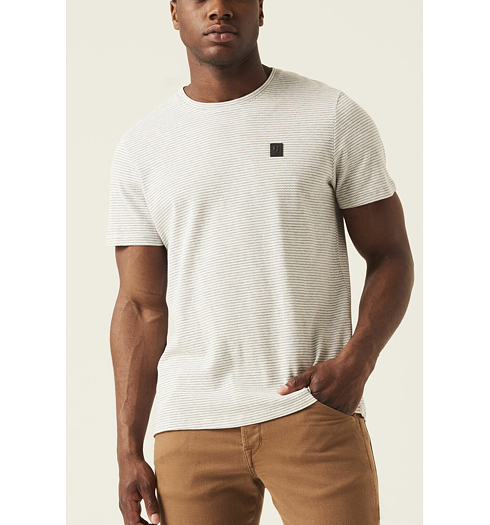 Pánské triko GARCIA mens T-shirt ss 625 white melee - GARCIA - H11204 625 mens T-shirt ss