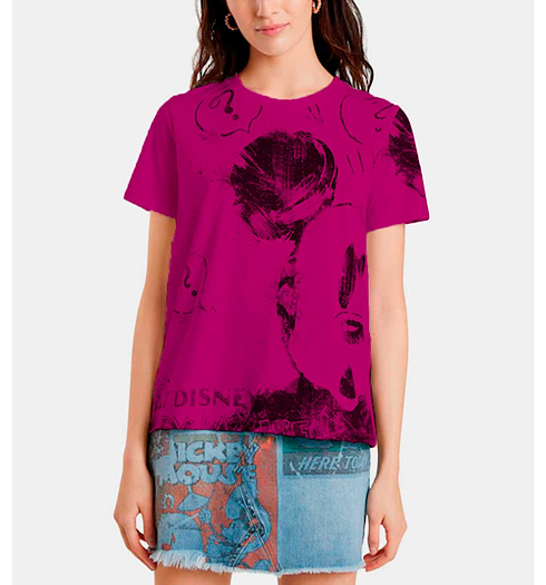 Dámská halenka DESIGUAL MICKEY 3043 FUCSIA GLAMOUR - DESIGUAL - 21WWTKB3 3043 TS_MICKEY