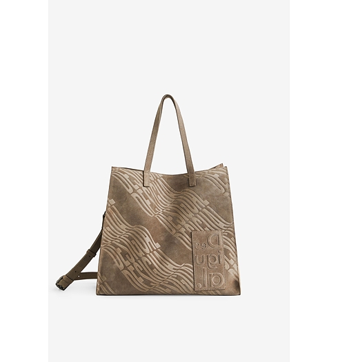 Dámská kabelka DESIGUAL LOGORAMA LEATHER MERLO V 6001 TABACO - DESIGUAL - 22WAXL02 6001 BAG_LOGORAMA LEATHER MERLO