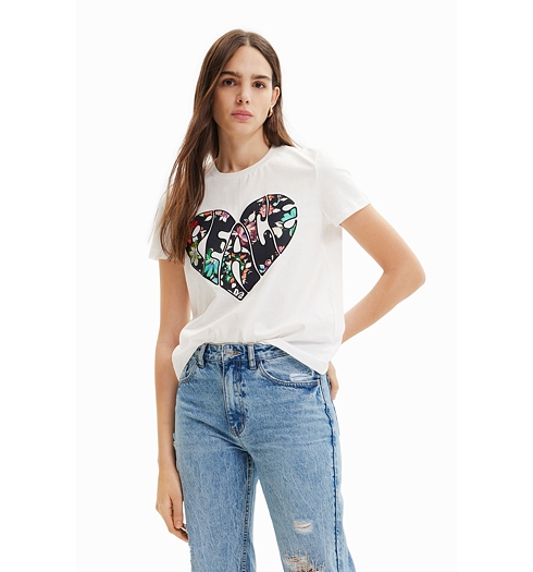 Dámské triko DESIGUAL COR 1000 WHITE - DESIGUAL - 23SWTK92 1000 TS COR