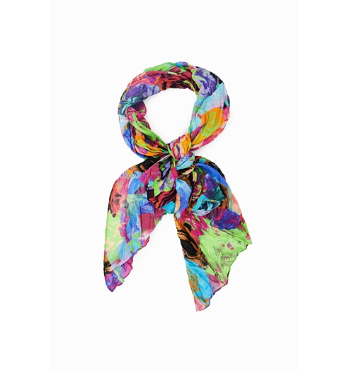 Dámský šátek DESIGUAL METAFLOWER RECTANGLE 9019 MATERIAL FINISHES - DESIGUAL - 23SAWA04 9019 FOU METAFLOWER RECTANGLE