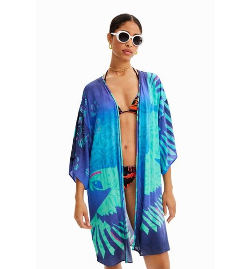 Dámské šaty DESIGUAL ARARA 5000 BLUE - DESIGUAL - 23SWMW28 5000 SWIM ARARA