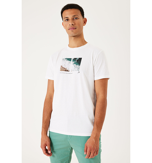 Pánské triko GARCIA mens T-shirt ss 50 white - GARCIA - E31002 50 mens T-shirt ss