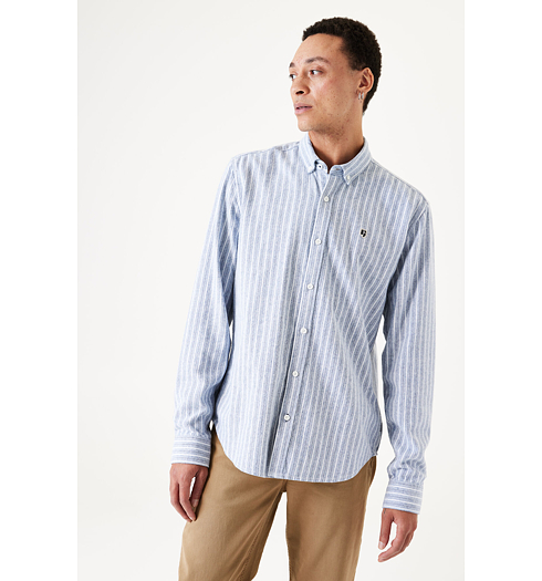 Pánská košile GARCIA mens shirt ls 2034 stripe blue - GARCIA - H31083 2034 mens shirt ls