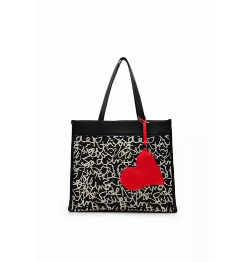 Dámská kabelka DESIGUAL LETTERING CORK 2000 BLACK - DESIGUAL - 23WAXA48 2000 BOLS LETTERING CORK