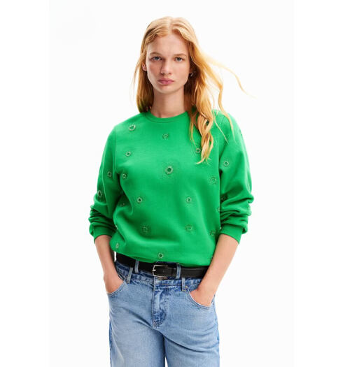 Dámská mikina DESIGUAL 24SWSK07 4089 SWEAT_JOYTA 4089 GREEN - DESIGUAL - 24SWSK07 4089 SWEAT_JOYTA