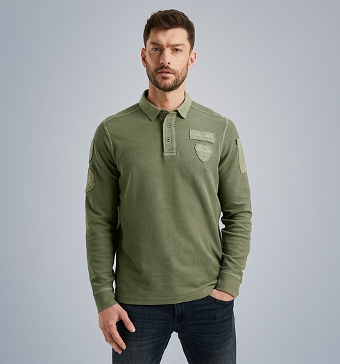 PME LEGEND PPS2402804 6149 Long sleeve polo structured pique 6149 - PME LEGEND - PPS2402804 6149 Long sleeve polo structured pique