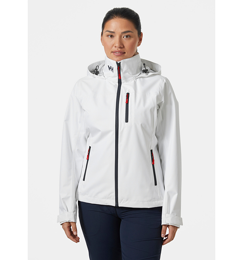 Dámská jachtařská bunda HELLY HANSEN 34448 001 W CREW HOODED JACKET 2.0 001 white - Helly Hansen - 34448 001 W CREW HOODED JACKET 2.0