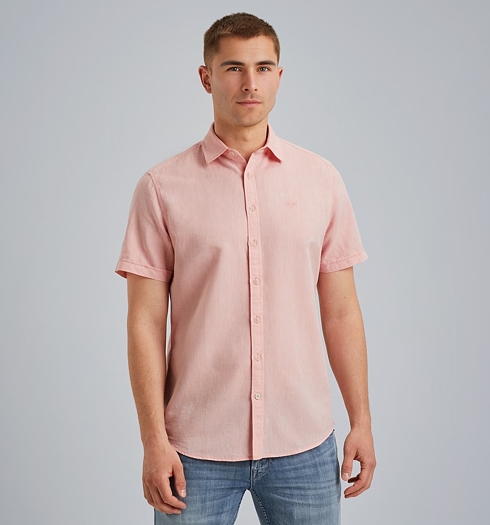 Pánská lněná košile PME LEGEND Shirt short sleeve ctn linen 2 tone 3067 - PME LEGEND - PSIS2504208 3067 Shirt short sleeve ctn linen 2 tone