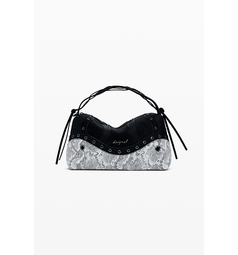 Dámská kabelka DESIGUAL 25WAXP29 2000 BAG SNAKE PATCH BERGAMO 2000 BLACK - DESIGUAL - 25WAXP29 2000 BAG SNAKE PATCH BERGAMO