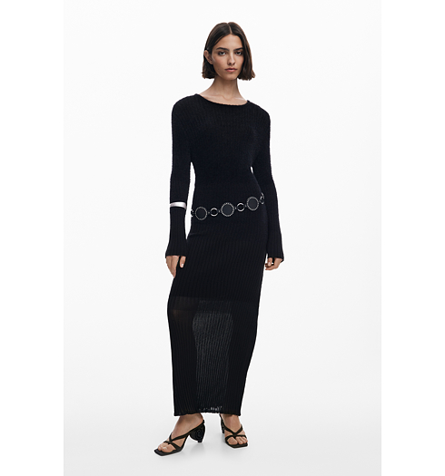 Dámské zimní šaty DESIGUAL LENA Černá - DESIGUAL - 25WWVF10 2000 VEST LENA