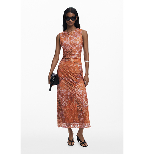 Dámské zimní šaty DESIGUAL LUA Oranžová - DESIGUAL - 25WWVK26 6000 VEST LUA
