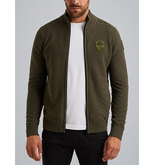 Pánský svetr PME LEGEND Cardigan with zipper closure Zelená - PME LEGEND - PKC2509367 8039 Cardigan with zipper closure