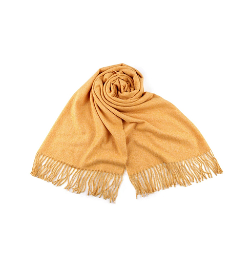 Šála-pléd KERBO Šátek-šála Žlutá - KERBO - Šátek-šála s třásněmi 0938-2 70x190